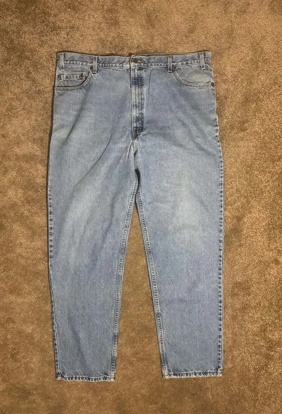 Vintage Levi’s 540 Denim Jeans Mens 42x34 Light Wash Straight Leg USA Brown Tab